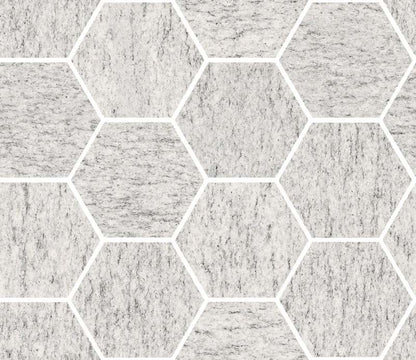 Pavimento rivestimento 300x345 mm esagonale Effetto Pietra In Gres Porcellanato Duke White Lucido Ceramica Sant Agostino Unionstone Maxi Class CSAMCDWK34