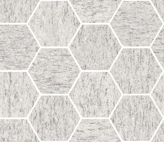 Pavimento rivestimento 300x345 mm esagonale Effetto Pietra In Gres Porcellanato Duke White Lucido Ceramica Sant Agostino Unionstone Maxi Class CSAMCDWK34