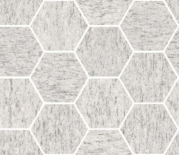 Pavimento rivestimento 300x345 mm esagonale Effetto Pietra In Gres Porcellanato Duke White Lucido Ceramica Sant Agostino Unionstone Maxi Class CSAMCDWK34