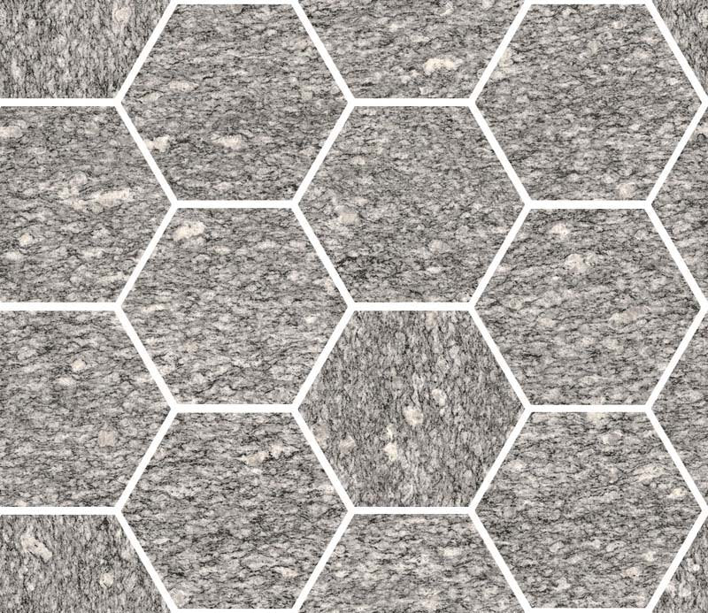 Pavimento rivestimento 300x345 mm esagonale Effetto Pietra In Gres Porcellanato London Grey Lucido Ceramica Sant Agostino Unionstone Maxi Class CSAMCLGK34