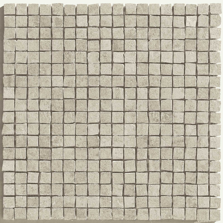 Pavimento Rivestimento 30x30 beige mosaico effetto cemento in porcellana, superficie e texture ravvicinata del gres