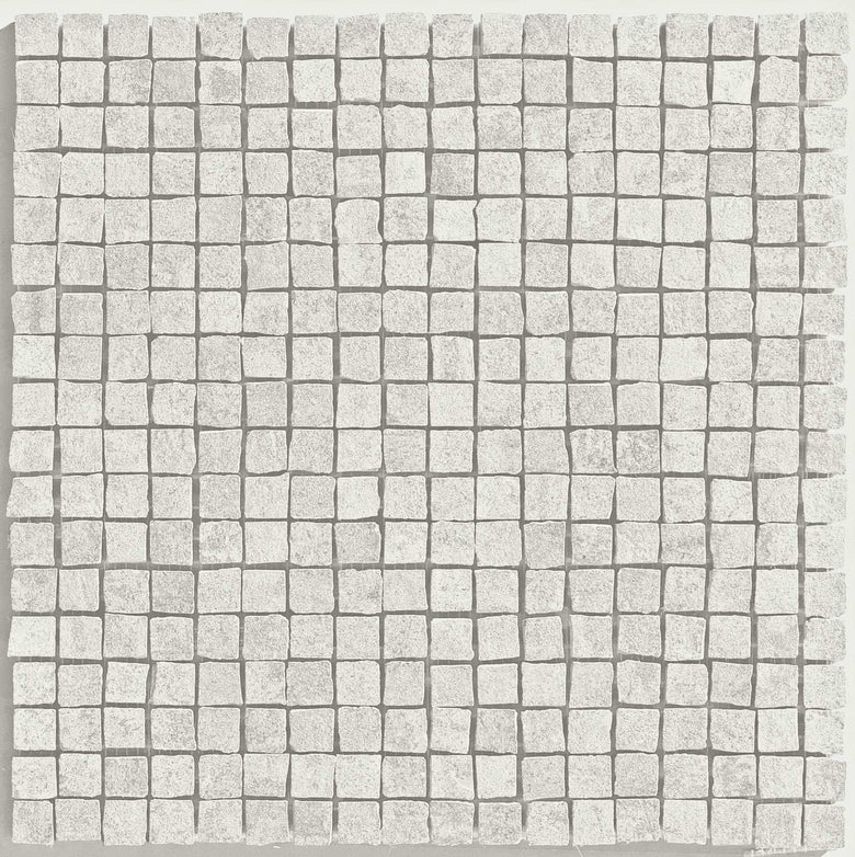 Pavimento Rivestimento 30x30 bianco mosaico effetto cemento in porcellana, superficie e texture ravvicinata del gres