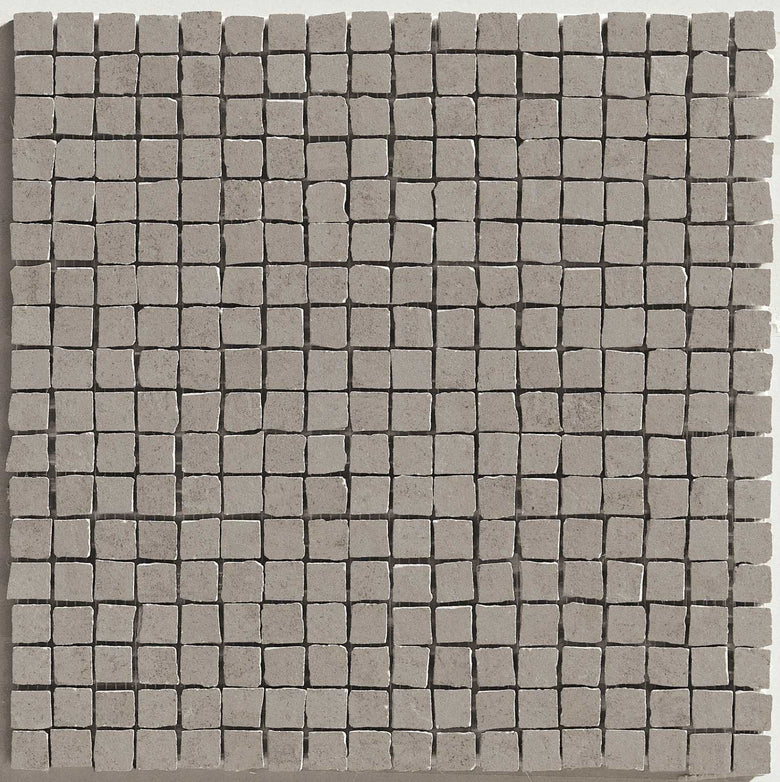 Pavimento Rivestimento 30x30 greige mosaico effetto cemento in porcellana, superficie e texture ravvicinata del gres
