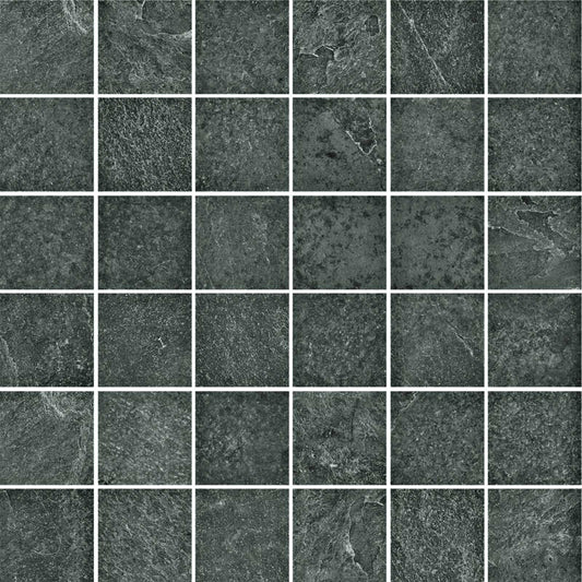 Pavimento rivestimento 30x30 Mosaico tessera in gres porcellanato 10 mm musk Ragno Realstone slate 00R6GX04