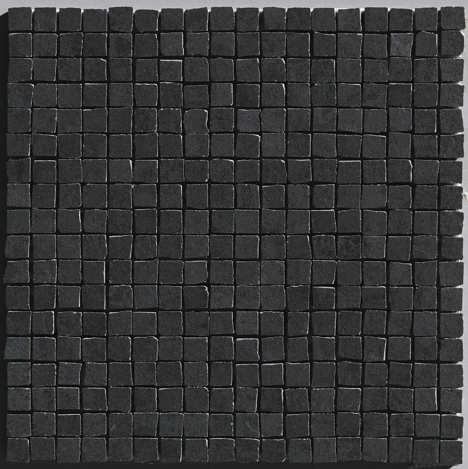 Pavimento Rivestimento 30x30 nero mosaico effetto cemento in porcellana, superficie e texture ravvicinata del gres
