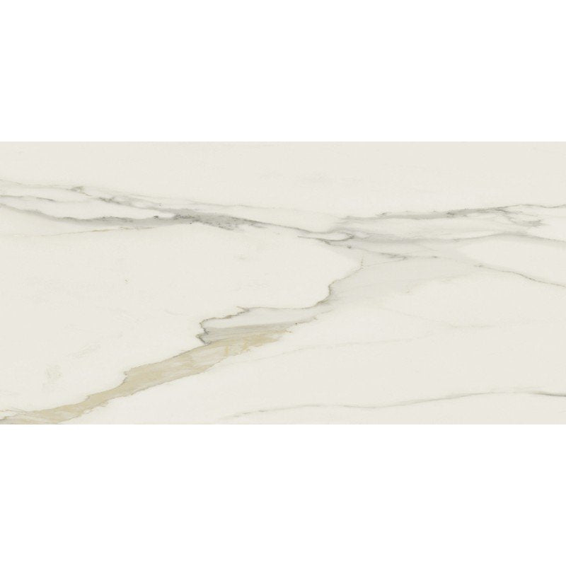 Pavimento rivestimento 30x60 in gres porcellanato 9 mm CALACATTA ORO GLOSSY, superficie e texture ravvicinata del gres