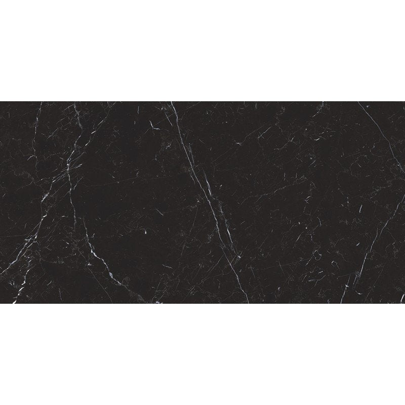 Pavimento rivestimento 30x60 in gres porcellanato 9 mm Nero Marquinia, superficie e texture ravvicinata del gres
