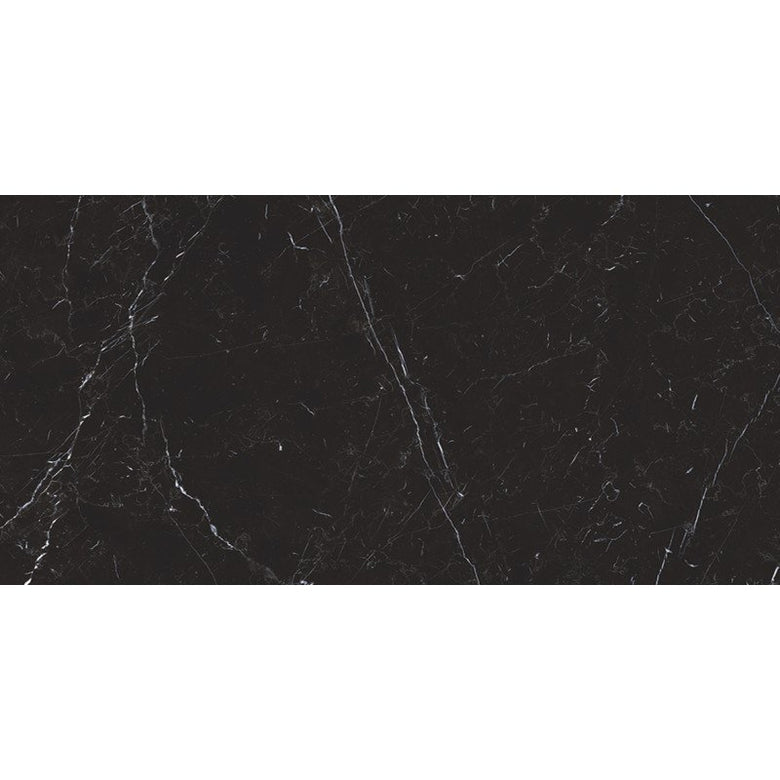 Pavimento rivestimento 30x60 in gres porcellanato 9 mm Nero Marquinia, superficie e texture ravvicinata del gres