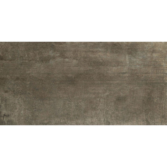 Pavimento rivestimento 40x80 rettificato 9 mm strutturaro in gres porcellanato brun Materies 755740 Rex Ceramiche