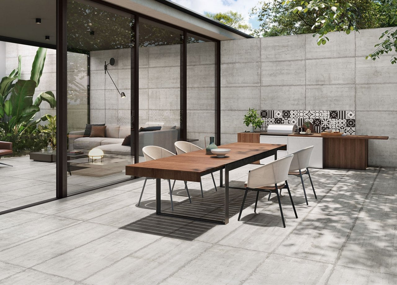 Pavimento Rivestimento 60x120 Effetto Cemento Gres in gres porcellanato e ceramica, superficie e texture ravvicinata del gres