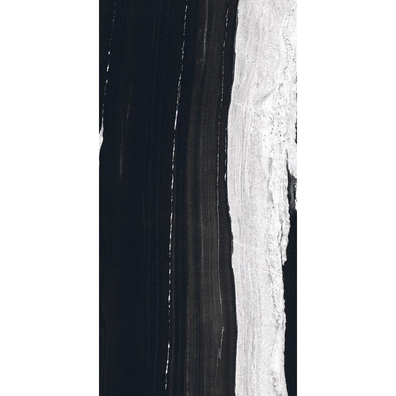 Pavimento rivestimento 60x120 effetto marmo 9 mm in gres Nero Bianco in gres porcellanato e rettificato, superficie e...