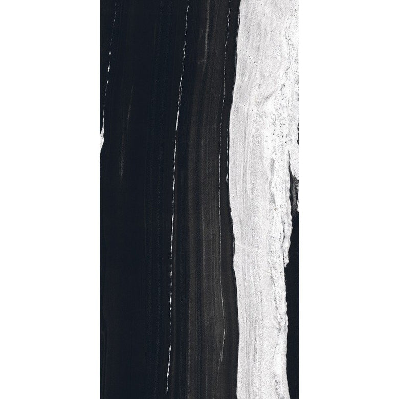 Pavimento rivestimento 60x120 effetto marmo 9 mm in gres Nero Bianco in gres porcellanato e rettificato, superficie e...