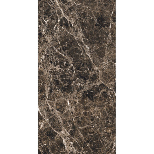 Pavimento rivestimento 60x120 effetto marmo rettificato 6 mm marron imperial glossy Les Bijoux 765784 Rex Ceramiche