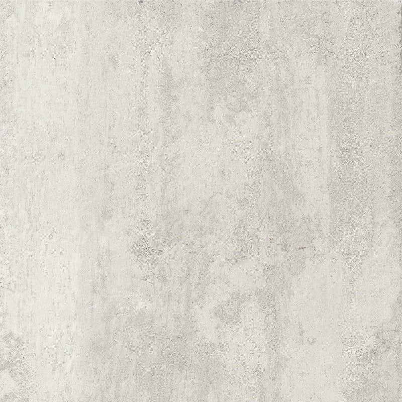 Pavimento Rivestimento 60x60 bianco effetto cemento 9,5 mm in porcellana, superficie e texture ravvicinata del gres