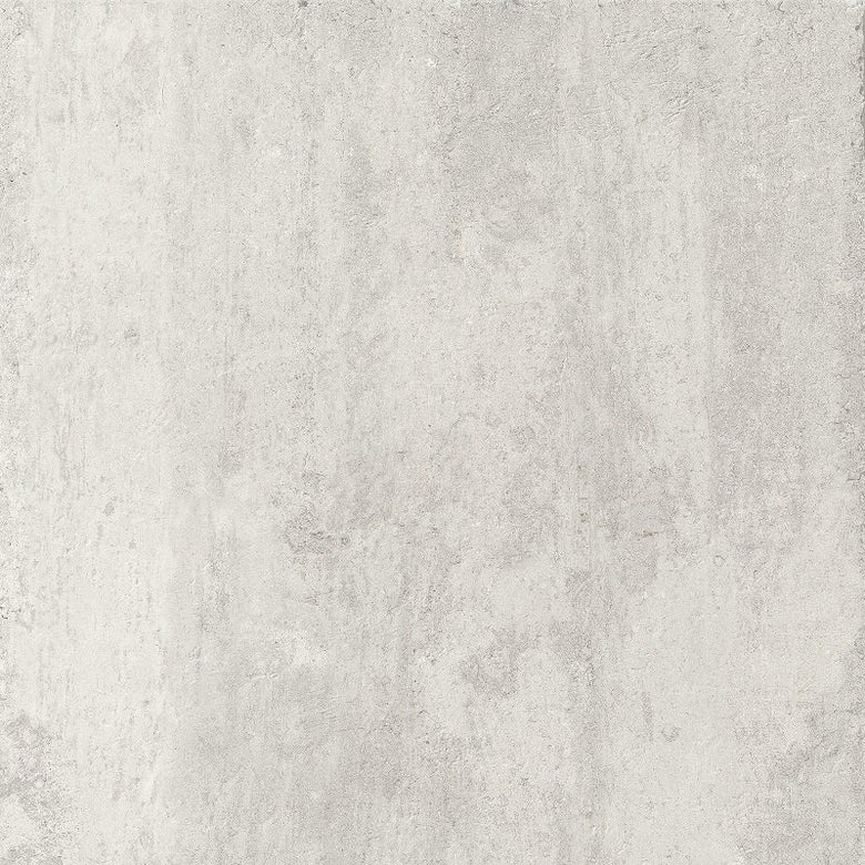 Pavimento Rivestimento 60x60 bianco effetto cemento 9,5 mm in porcellana, superficie e texture ravvicinata del gres