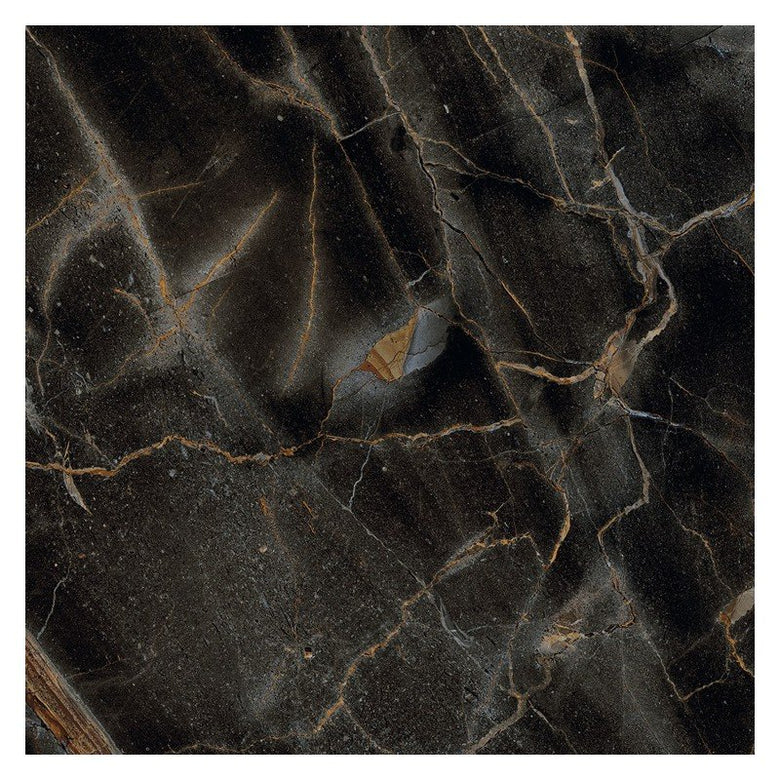 Pavimento rivestimento 60x60 effetto marmo rettificato 7 mm Nero in porcellana e levigato, superficie e texture...