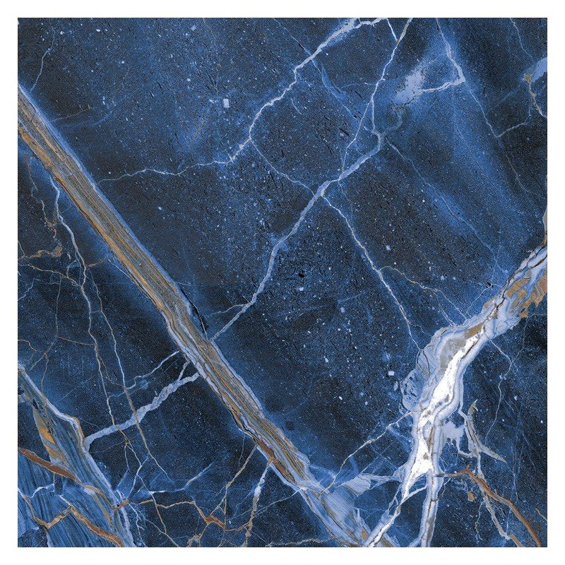 Pavimento rivestimento 60x60 effetto marmo rettificato 7 mm Blu in porcellana e levigato, superficie e texture...