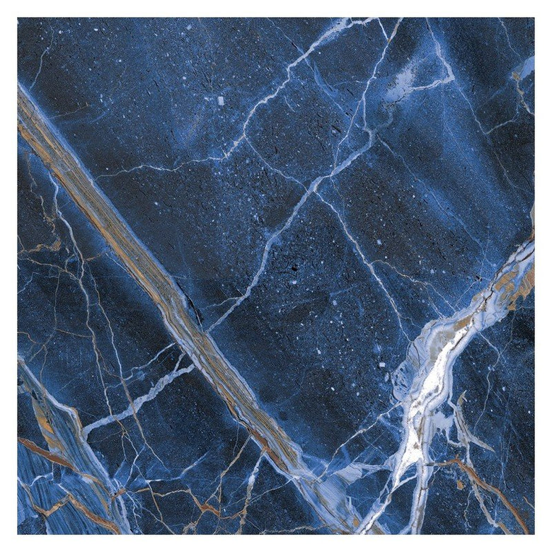 Pavimento rivestimento 60x60 effetto marmo rettificato 7 mm Blu in porcellana e levigato, superficie e texture...