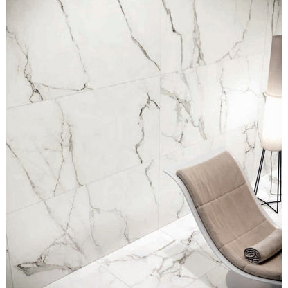 Pavimento rivestimento 60x60 effetto marmo rettificato 7 mm in gres fine porcellanato white beauty naturale Rhapsody 0120359 Naxos