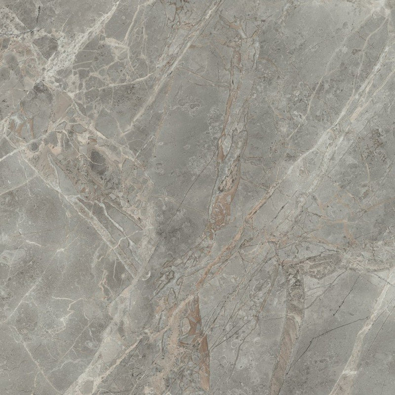Pavimento rivestimento 60x60 effetto marmo rettificato gris Grey in gres porcellanato, superficie e texture ravvicinata...