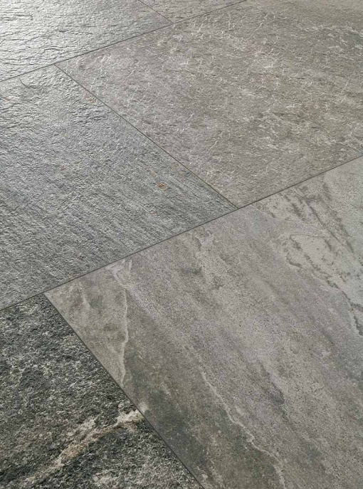 Pavimento rivestimento 60x60 in gres porcellanato posata in ambiente arredato, dettaglio della venatura - Florim Ceramiche