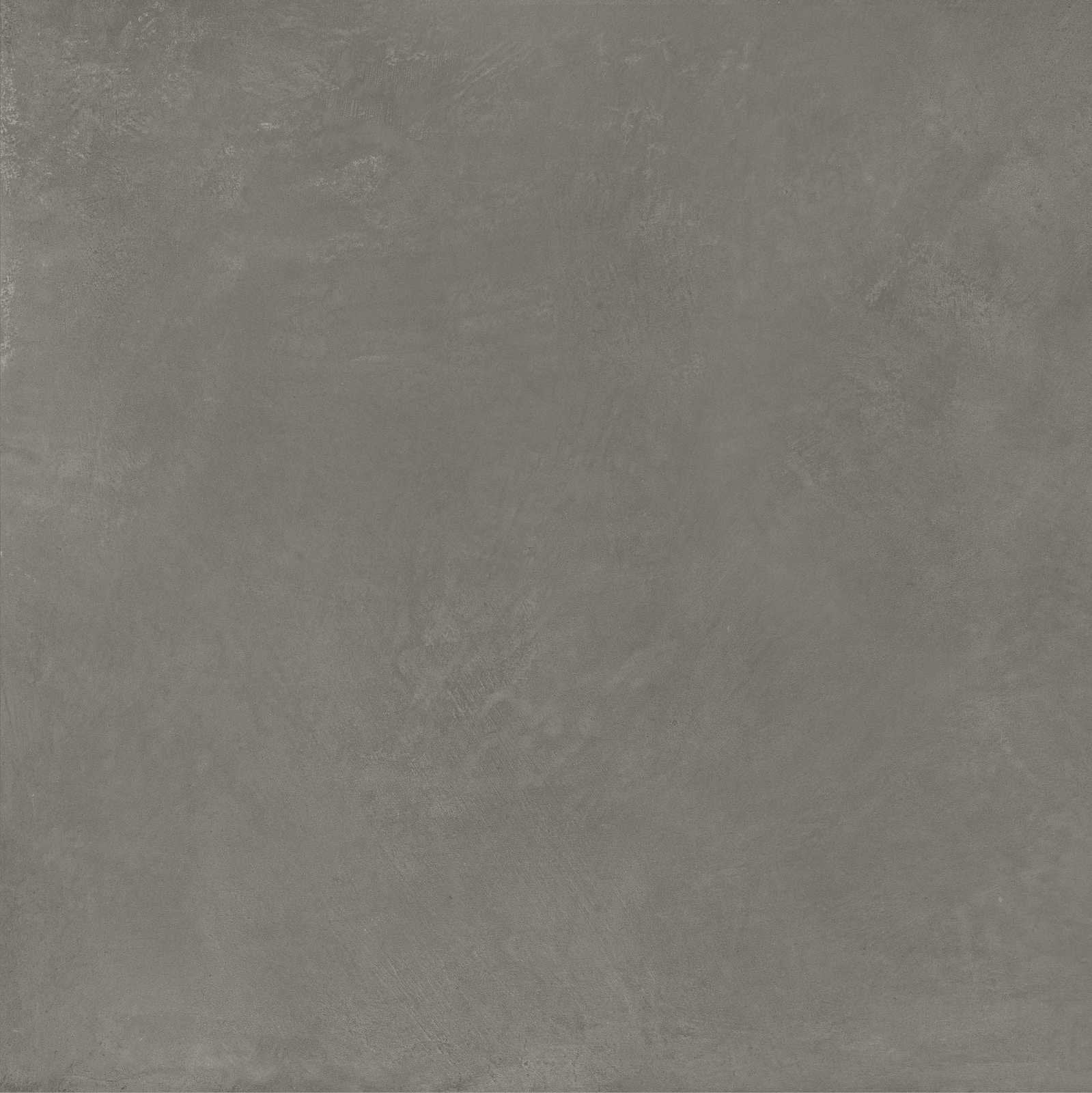 Pavimento rivestimento 75x75 greige effetto resina 10 mm in ambientazione completa, vista d'insieme della stanza