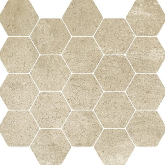 Pavimento rivestimento a mosaico 303x303 mm esagonale in gres porcellanato 8,5mm Earth Ragno Clayton