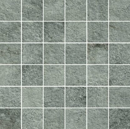Pavimento rivestimento mosaico 30x30 in gres porcellanato Grey, superficie e texture ravvicinata del gres - Ragno