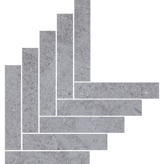 Pavimento rivestimento mosaico 44.9x61.6 in gres porcellanato 9,5mm freccia grey Ragno Kalkstone