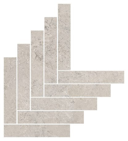 Pavimento rivestimento mosaico 44.9x61.6 in gres porcellanato 9,5mm freccia natural Ragno Kalkstone