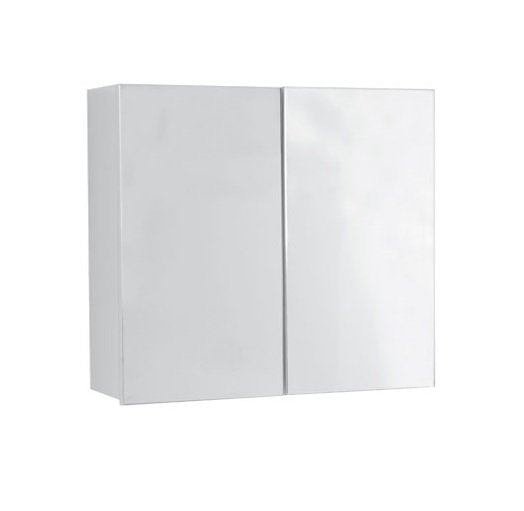 Colavene specchio contenitore 80x24 H.70 doppia anta con ripiani interni bianco
