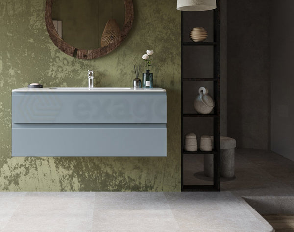 Mobile bagno avion 120x45 Pesaro due cassetti lavabo in mineralmarmo