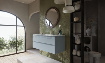 Mobile bagno avion 120x45 Pesaro due cassetti lavabo in mineralmarmo