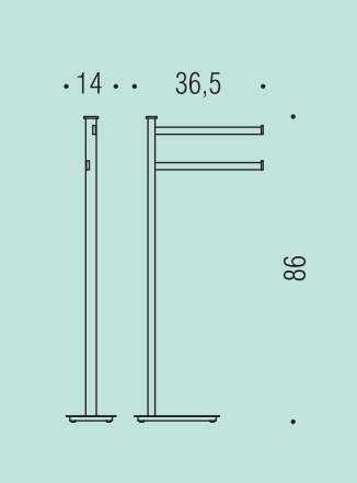 Colombo Units Set piantane portasciugamani multiuso cromo, retro con sistema di fissaggio a parete - Colombo Design