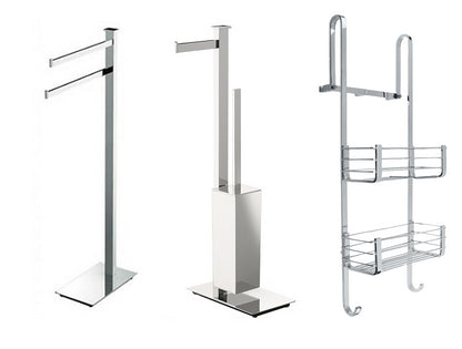 Set piantane portasciugamani portarotolo con portascopino e cavalletto box doccia cromo 3 pz Units Colombo Design