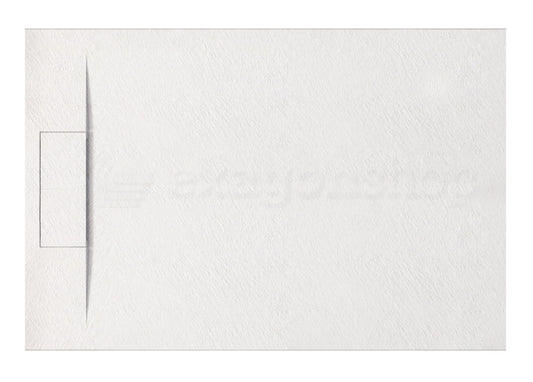 Piatto doccia 100x80 effetto pietra ardesia bianco in smc con piletta e copripiletta Trevi