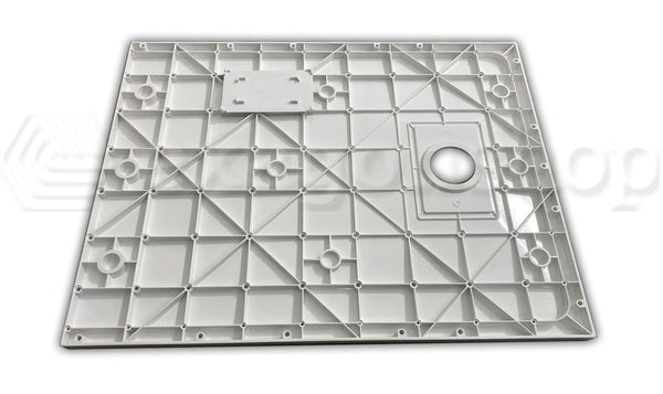 Piatto doccia 120x70 effetto pietra ardesia bianco in smc con piletta e copripiletta Trevi