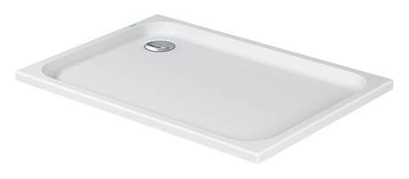 Piatto Doccia 120x80 rettangolare in acrilico sanitario visto dall'alto con superficie e piletta di scarico