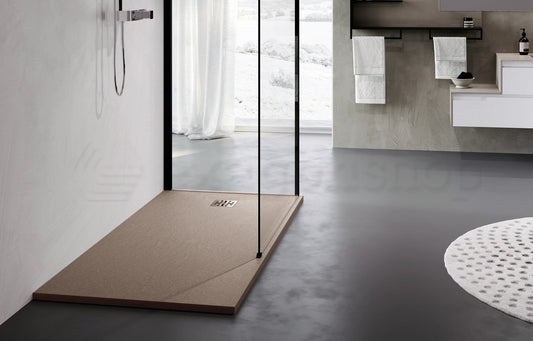 Novellini Novomatt Piatto doccia 180x90 effetto pietra in mineralsolid cappuccino