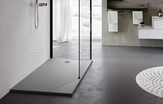 Novellini Novomatt piatto doccia 180x90 effetto pietra in mineralsolid grigio