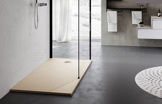 Novellini Novomatt Piatto doccia 180x80 effetto pietra in mineralsolid tortora