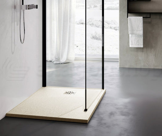 Novellini Novomatt Piatto doccia 80x80 effetto pietra in mineralsolid tortorani
