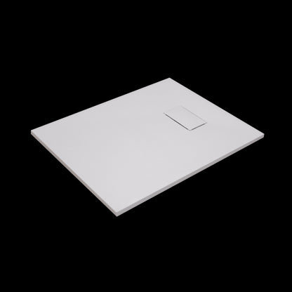 Piatto doccia 70x120 effetto pietra ardesia in smc bianco Quarzo