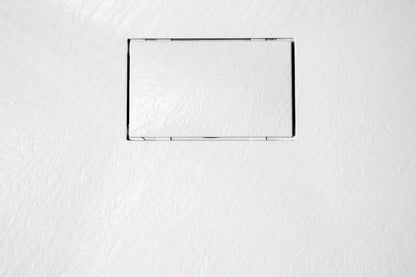 Piatto Doccia 90x70 Spessore 2,6cm In SMC Effetto Pietra Bianco - Quarzo