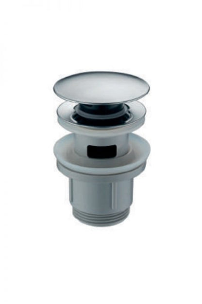 Piletta clik clak per lavabo e bidet con troppopieno in pvc e acciaio cromato