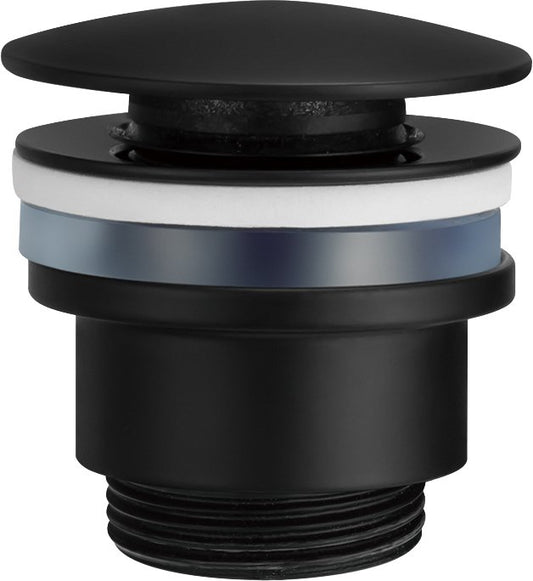 Piletta clik clak per lavabo e bidet universale in ottone zama nero opaco