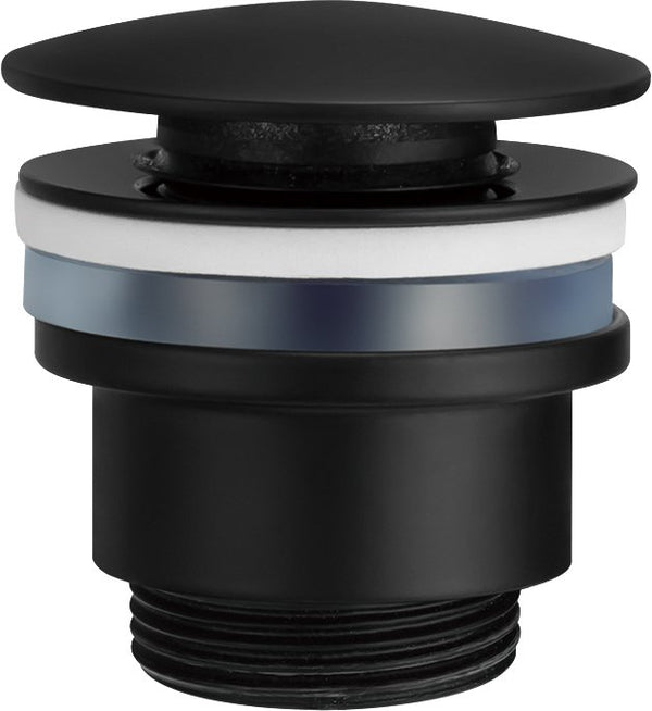 Piletta clik clak per lavabo e bidet universale in ottone zama nero opaco