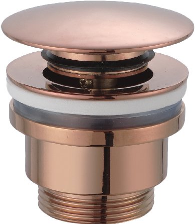 Piletta clik clak per lavabo e bidet universale in ottone zama oro rosa spazzolato pvd