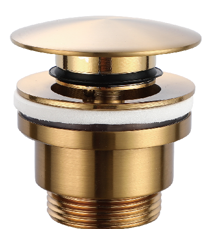 Piletta clik clak per lavabo e bidet universale in ottone zama oro spazzolato pvd