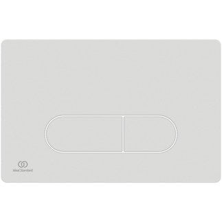Placca comando meccanico per cassette Prosys bianco Oleas, vista laterale del profilo e della forma